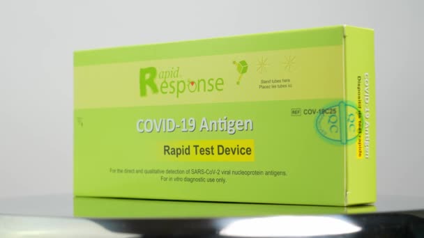 加拿大安大略省多伦多 2022年12月30日 快速反应Covid 19抗原快速测试装置 Sars Cov 2病毒核蛋白抗原的直接定性检测 — 图库视频影像