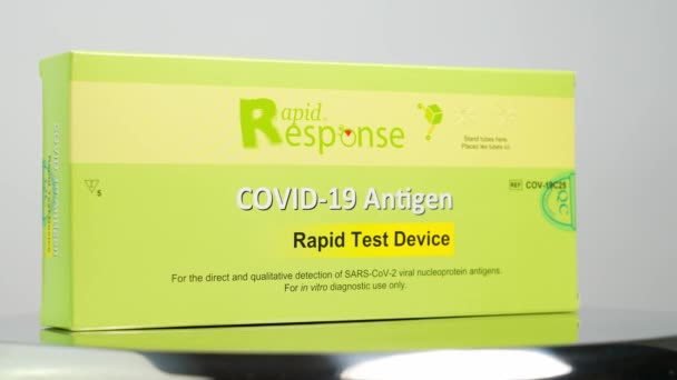 加拿大安大略省多伦多 2022年12月26日 快速反应Covid 19抗原快速测试装置 Sars Cov 2病毒核蛋白抗原的直接定性检测 — 图库视频影像