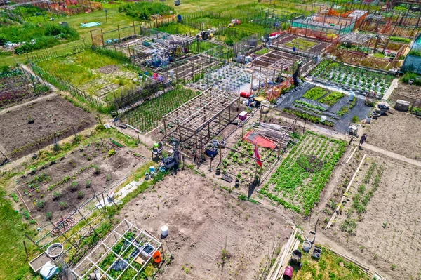 Permaculture Trend Result Aerial View Sustainable Design Systems Farming City — Foto Stock