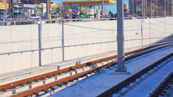 Станція Кеннеді Великим Транзитним Вузлом Одним Кінцевих Пунктів Проекту Eglinton — стокове відео