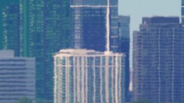 City of Toronto suffers through an unprecedented heat wave and heat haze caused by climate change. Hot summer time. Heatwave in North America. High temperatures and atmosphere distortion.