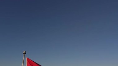 National flag of Canada waving in Toronto, Ontario, Canada for honour. Canadian flag flies at mast.