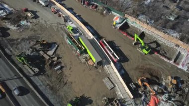 Tunnel for boring machine TBM Diggy Scardust at construction, project for Scarborough Subway Extension transit line TTC. Extraction shaft tunnelling: Toronto, Ontario, Canada - February 6, 2023.