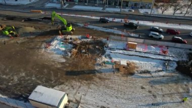 Tunnelling project at Eglinton and Midland, Scarborough. Tunnel boring machine called Diggy Scardust will be pulled out of the ground. Metrolinx: Toronto, Ontario, Canada - February 5, 2023.