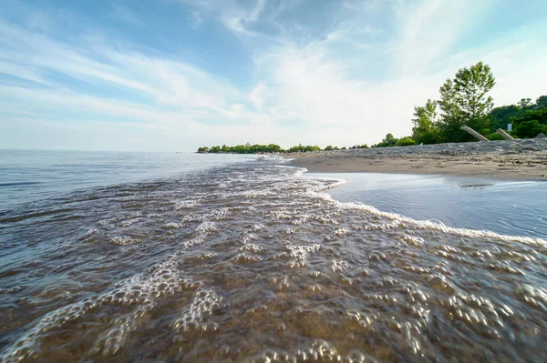 Озеро Онтарио Канаде Волшебный Вид Песок Волны Берега Озера Спокойное — стоковое фото