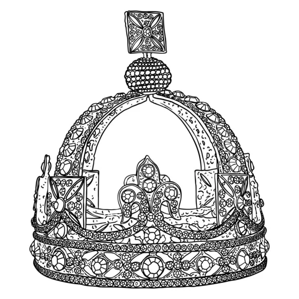 Corona Rey Reina Las Coronaciones Monarcas Con Coronet Jewel Representan — Archivo Imágenes Vectoriales