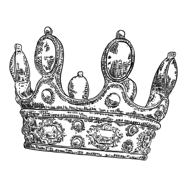 왕이나 여왕의 왕관이지 상징적 의식을 행하는 군주는 왕관을 군주의 머리에 — 스톡 벡터