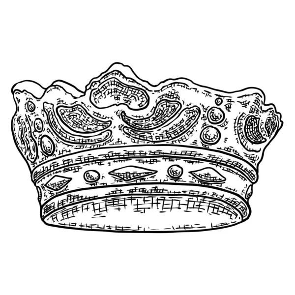 Korona Dla Króla Królowej Królewski Szlachetny Arystokrata Monarchia Klejnot Korona — Wektor stockowy