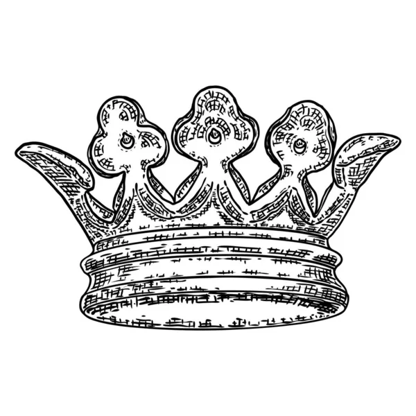 Copricapo Della Corona Regina Reale Nobile Monarchia Aristocratica Corona Gioiello — Vettoriale Stock