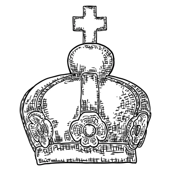 Kral Kraliçe Için Taç Başlığı Kraliyet Soylu Aristokrat Kraliyet Mücevher — Stok Vektör