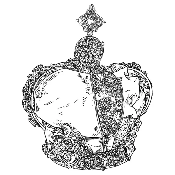 Król Czy Królowa Korona Koronacje Monarchy Coronet Jewel Reprezentują Konstytucyjny — Wektor stockowy