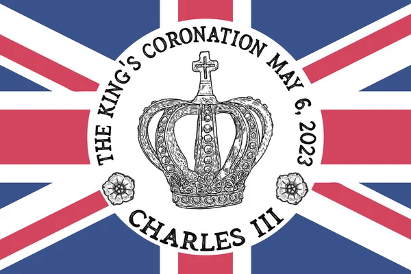 Roi Charles Iii Couronnement Charles Galles Devient Roi Angleterre Londres — Image vectorielle