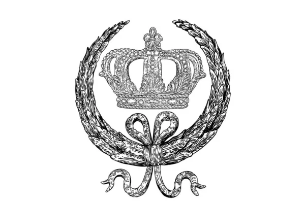 Couronne Roi Reine Couronnement Monarque Avec Joyau Couronne Représente Gouvernement — Image vectorielle
