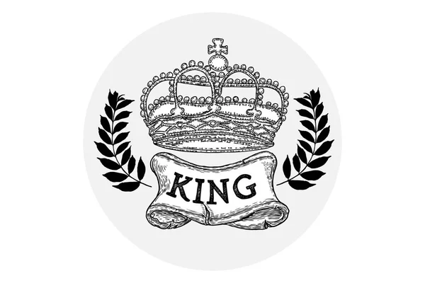 Koning Koningin Kroon Monarch Kroningen Met Coronet Jewel Vertegenwoordigen Het — Stockvector