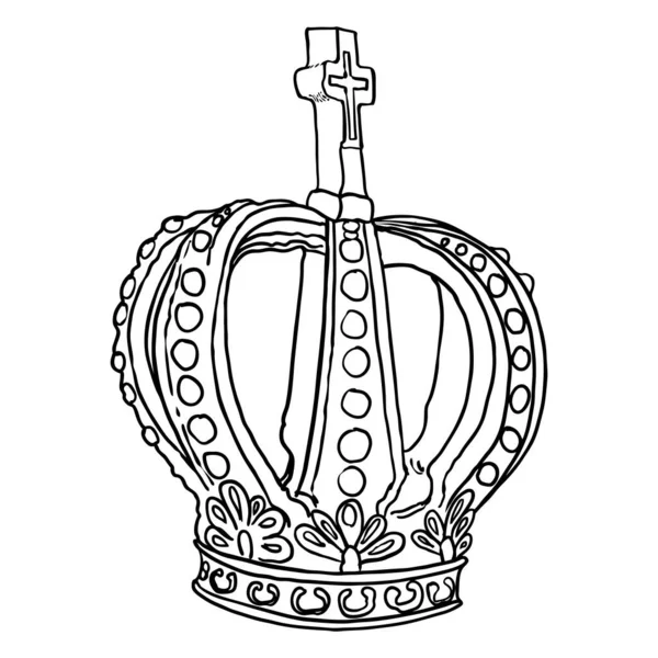 Kral Kraliçe Için Taç Başlığı Kraliyet Soylu Aristokrat Kraliyet Mücevher — Stok Vektör