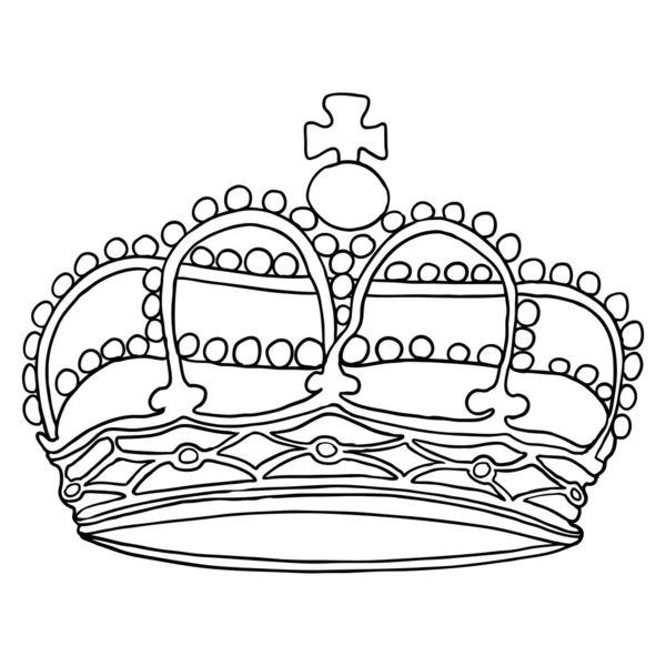Corona Rey Reina Las Coronaciones Monarcas Con Coronet Jewel Representan — Vector de stock