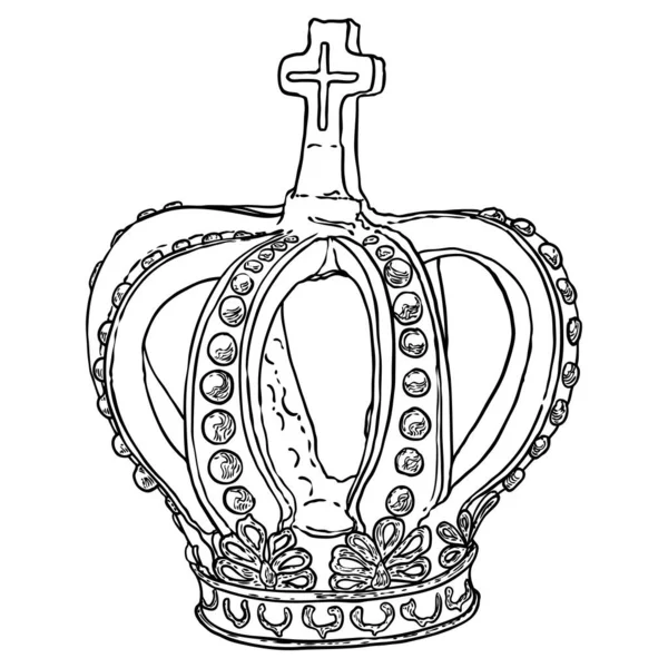 国王或王后的王冠 与Coronet Jewel举行的君主加冕仪式代表了联合王国宪法上负责任的政府和君主的主权或权力 国家皇冠 黄金制 — 图库矢量图片