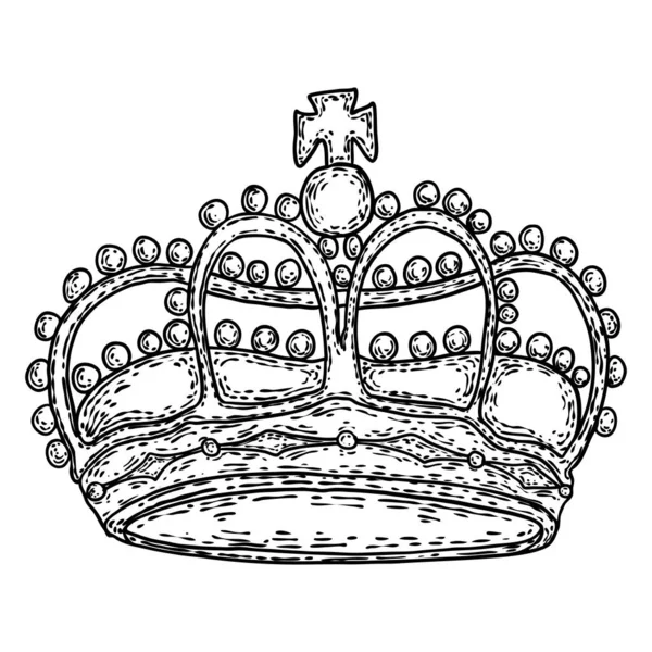 Corona Rey Reina Las Coronaciones Monarcas Con Coronet Jewel Representan — Vector de stock