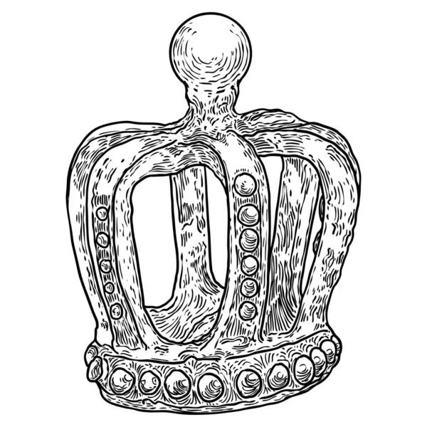 Королевский Головной Убор Короля Королевы Королевская Аристократическая Корона Монарх Драгоценности — стоковый вектор