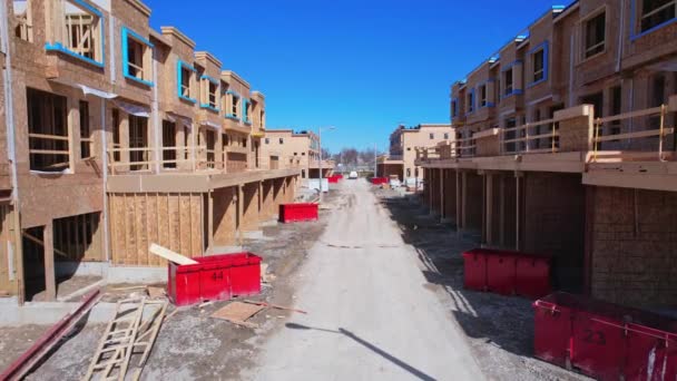 Proyecto Inmobiliario Sitio Construcción América Adosados Desarrollo Edificios Viviendas América — Vídeo de stock