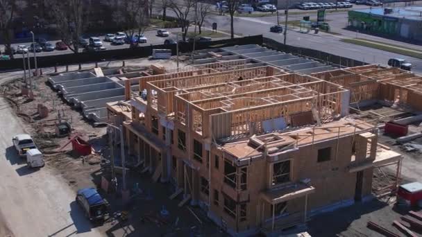 美国的房地产项目建筑工地 北美的城镇住房和住房建设发展 — 图库视频影像