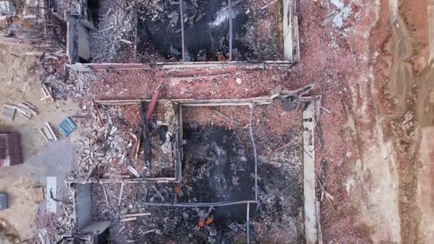 Setelah Kebakaran Besar Hari Yang Panas Dan Kering Berangin Vaughan — Stok Video