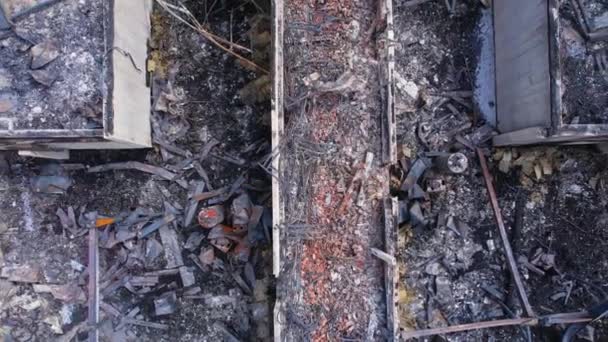 Casas Unidades Severamente Danificadas Grande Incêndio Vaughan Fogo Perto Pine — Vídeo de Stock