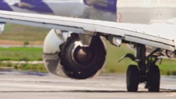 Jet Motor Med Skimmer Dimma Och Distorsion Eller Bildning Temperatur — Stockvideo