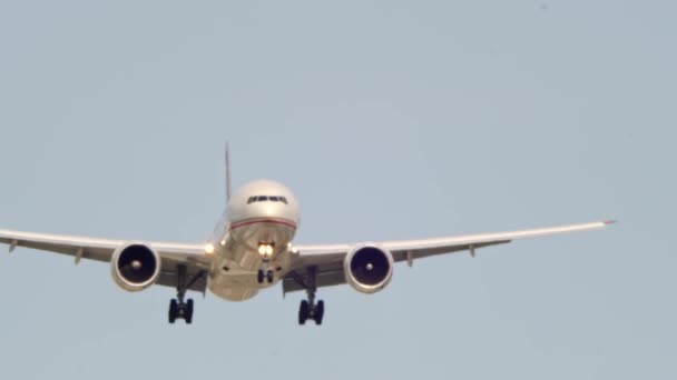 飞机在加拿大机场降落 到达和下降的客运航班 飞机升空及接近的前景 — 图库视频影像