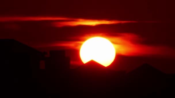 Matahari Terbenam Belakang Siluet Bawah Tanah Amerika Epic Sunset Dan — Stok Video