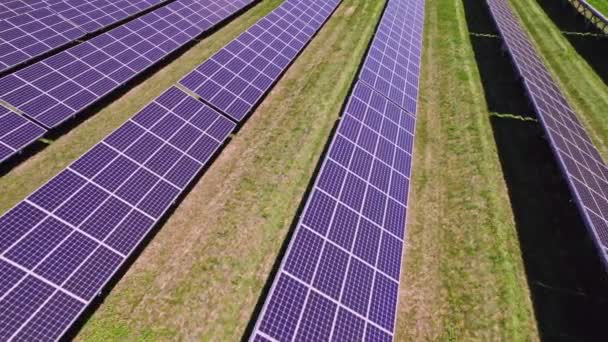 Pannelli Solari Vista Aerea Concetto Energia Rinnovabile Verde Pulita Fonte — Video Stock