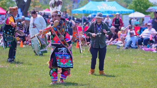 Två Andar Pow Wow Andar Människor Första Nationerna Powwow Tjusiga — Stockfoto