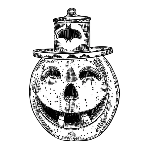 Šťastný Hloupý Praštěný Halloween Usmívající Dýňový Ksicht Jack Lantern Duch — Stockový vektor