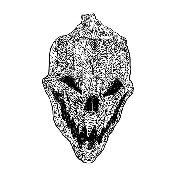 Jack Lanterne Bougie Lumières Dessin Main Croquis Symbole Nuit Halloween — Image vectorielle