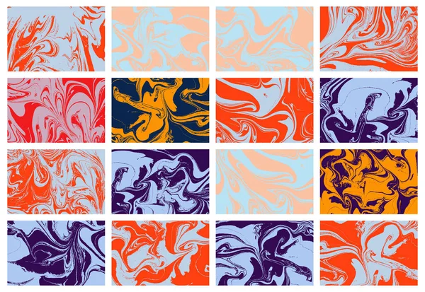 大理石画 大理石のエブルー効果絵画 混合色 紫と赤 ポスター カード 招待状 ウェブサイトのためのトレンディな背景 ベクトル — ストックベクタ