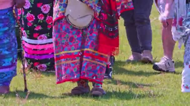 多伦多的第二次年度双灵巫师 由第一民族的双灵人在下城公园主持 — 图库视频影像