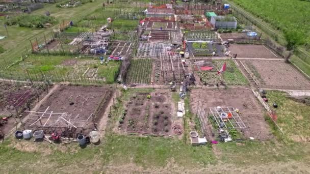 Kentsel Bahçe Şehir Kentleşmiş Sebze Bahçesi Havadan Görünümü Büyüyen Kentin — Stok video