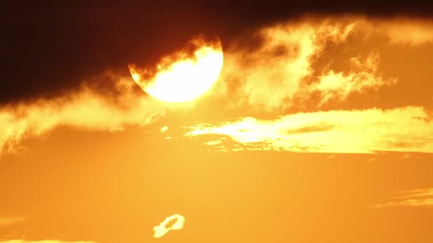 Cinematic Sun Set Red Yellow Orange Sky Timelapse Hot Summer — Stock Video