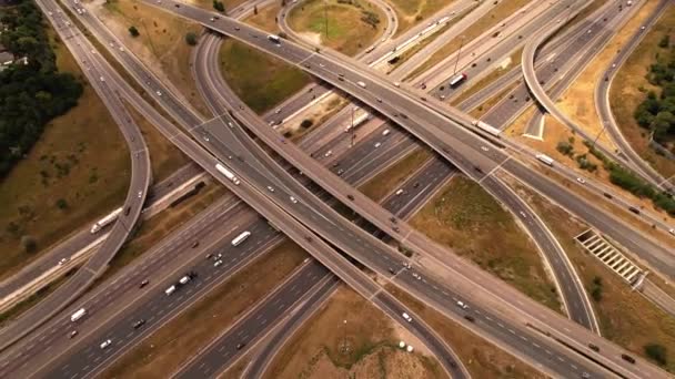 Autostrada Wieloma Pasami Ruchu Dróg Mostów Szybki Ruch Samochodowy Ameryce — Wideo stockowe