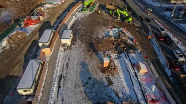 Terowongan Untuk Mesin Membosankan Tbm Diggy Scardust Saat Konstruksi Proyek — Stok Video