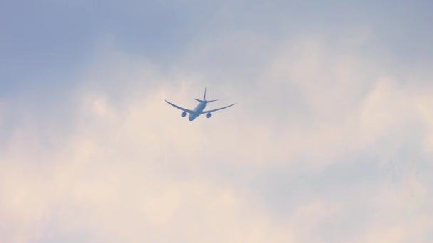 Samolot Przelatujący Nad Lotniskiem Ręczne Nagranie Widok Samolotu Pasażerskiego Podczas — Wideo stockowe