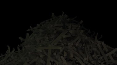 Parçalanmış belgeler, gizli bilgiler, Lorem ipsum metni. Hassas verileri güvenli bir şekilde imha edin. Değerli özel bilgiler yok edildi. Kimlik hırsızlığından, dolandırıcılıktan, güvenlik risklerinden korunma.
