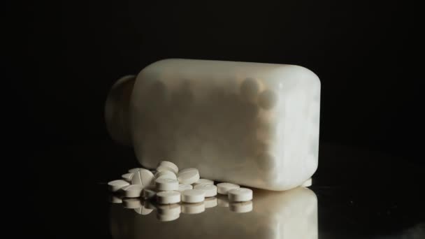 Oxycodone Comprimés Opioïdes Sur Table Métal Mouvement Macro Fermer Comprimés — Video