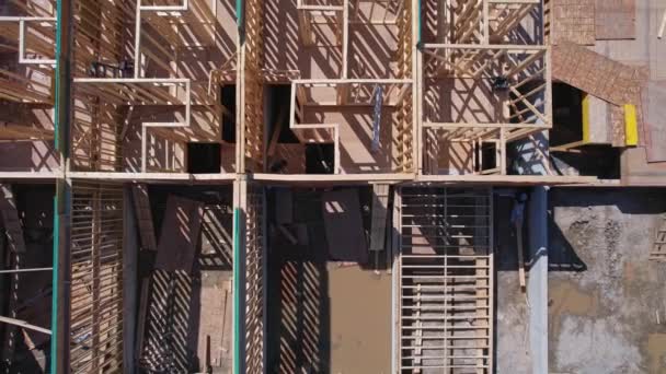 Városházak Építése Fából Készült Kerete Faház Faház Észak Amerikai Belvárosi — Stock videók