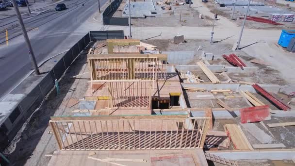 Staveniště Realitního Projektu Americe Městské Domy Bytová Výstavba Severní Americe — Stock video