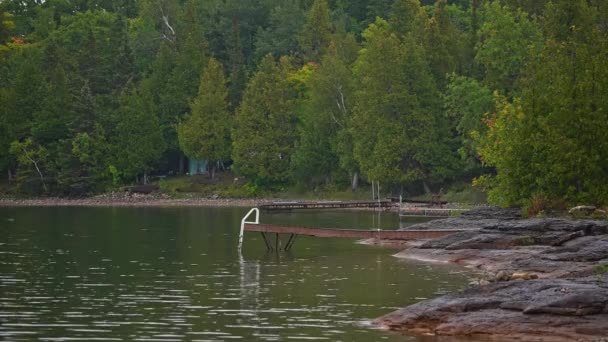 カナダ北オンタリオ州マニトリン島 パイク湖に位置し 広大な湿地の荒野のパノラマビューを魅了しています 穏やかで静かな避難所 平和な瞑想スポット — ストック動画