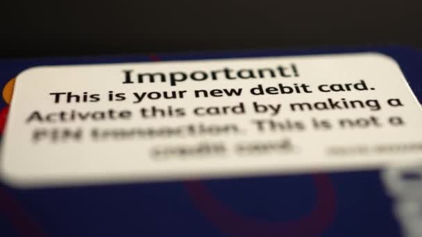 Novo Cartão Crédito Com Etiqueta Importante Este Teu Novo Cartão — Vídeo de Stock