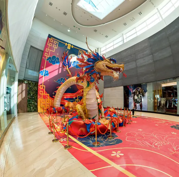 Kinesiskt Nyår 2024 Modern Konstinstallation Dragon Chinese Zodiac Yorkdale Shopping — Stockfoto