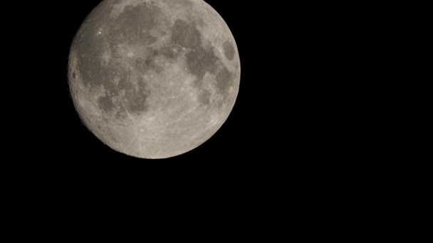 Luna Llena Mueve Rápido Cielo Nocturno Imágenes Nítidas Luna Llena — Vídeos de Stock