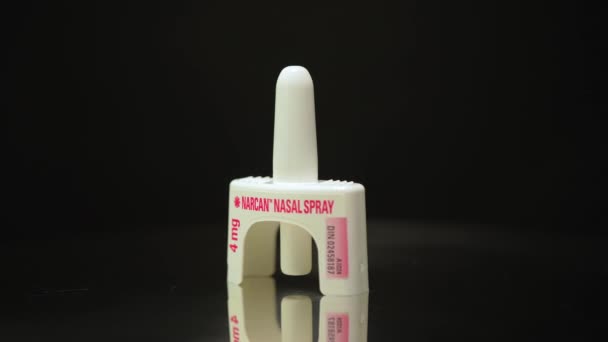 Narcan Naloxone Nasal Spray Life Saving Medicine Used Reverse Opioid — Vídeos de Stock